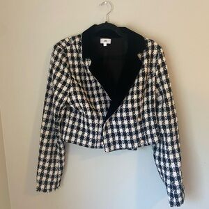 LPA Black and White Houndstooth Blazer